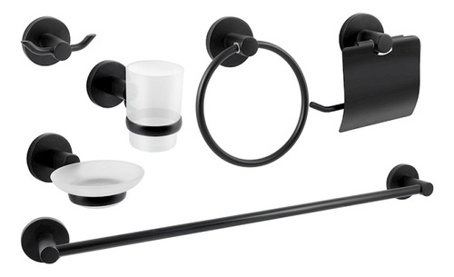 Accesorios Para Baño Negro Mate Black Deluxe Griven