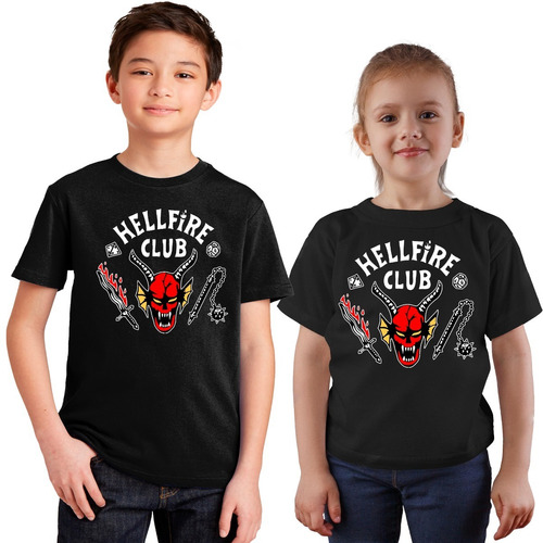 Imagen 1 de 2 de Camiseta Remera Stranger Things Hellfire Club Temporada 4  