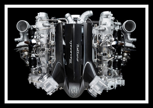 Maserati Mc20 Motor Neptuno 2020 Cuadro Enmarcado 45 X 30cm