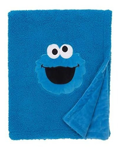 Monster Galleta Del Sesame Street Manta Azul Suave Felpa She