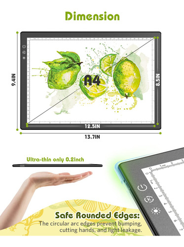 Caja De Luz A4 Con Brillo Ajustable Para Dibujo Y Boceto