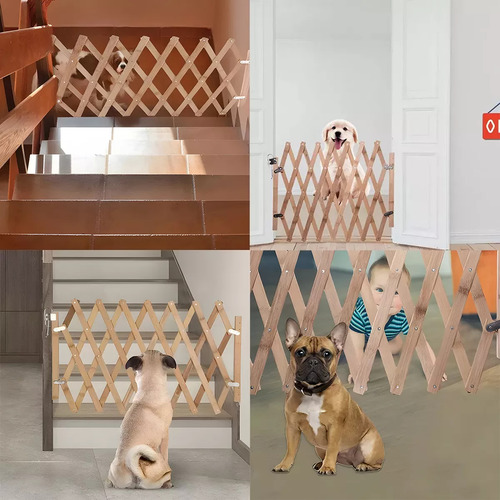Valla De Madera Extensible Para Perros - 110*48cm