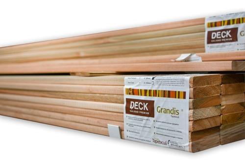 Deck De Madera Eucaliptus Grandis Premium Sin Nudos 1x3x3.05