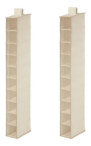 Imagen 2 de 3 de Organizador Zapatos Colgante 10 Divisiones Set X2 Beige