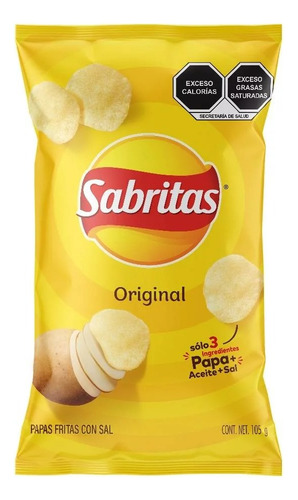 4 Pzas Papas Sabritas Original 105 G