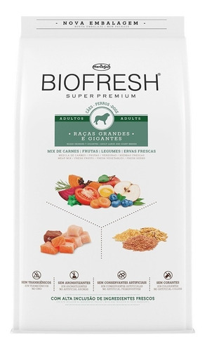 Alimento Biofresh Super Premium para perro adulto de raza grande y gigante sabor carne, frutas y vegetales en bolsa de 3kg