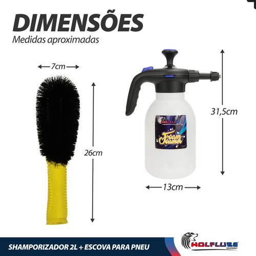 Pulverizador Snow Foam Canhão Espuma Shampoozeira + Escova
