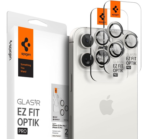 2 Protetores De Lente Spigen iPhone 15 Pro/pro Max - White
