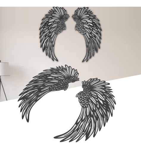 Esculturas De Pared Led Con Alas En 3d