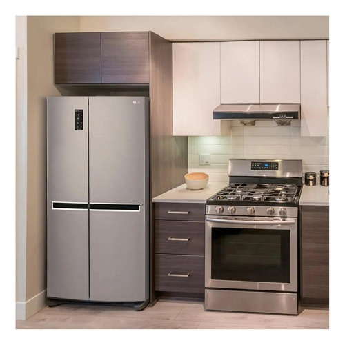 Imagen 4 de 5 de Heladera inverter frost free LG GS65MPP1 platinum silver con freezer 22.1 ft³ 220V