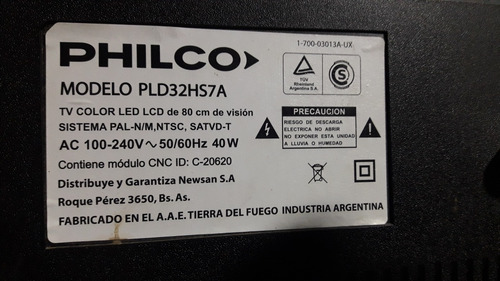 Pata Base Tv Philco Pld32hs7a (una Sola) (Usado)