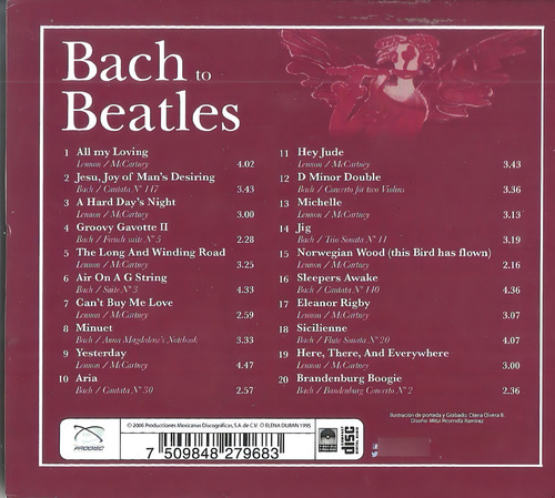 Elena Durán / Grappelli / Laurie - Bach To Beatles- Cd 2006 Producido Por Prodisc