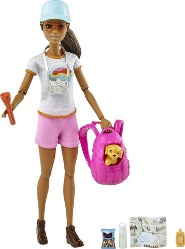 Barbie Caminhada Hiking Negra Articulada 2021 Lançamento