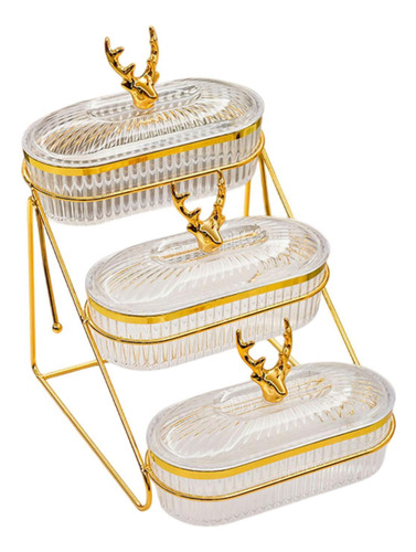 Placa De Fruta Seca Elegante, Con Estante De 3 Capas Claro