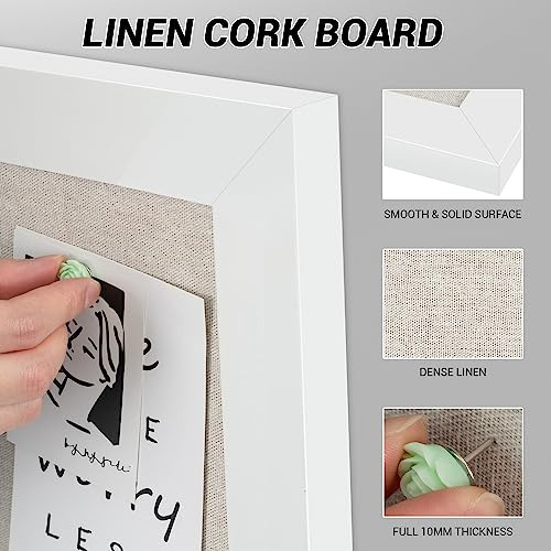 Tablero De Corcho Blanco Board2by Con Respaldo De Lino, Marc