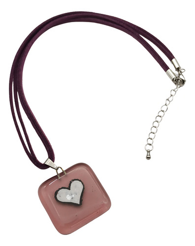 Collar Casual Corazón Morado Color Violeta