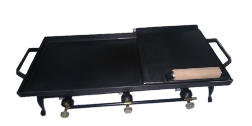 Plancha Chivitera 70 X 30 Con Prensa Y Quemador Triple