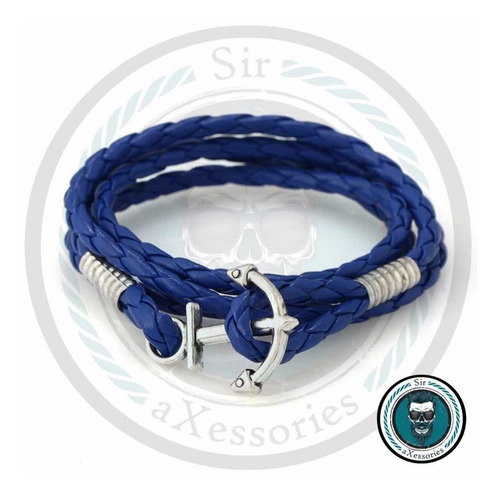 Pulsera Cuero Ancla - Hombre Mujer