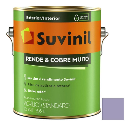 Pintura Latex 3.6l Suvinil Rinde Cubre Mucho Int Ext Equilib