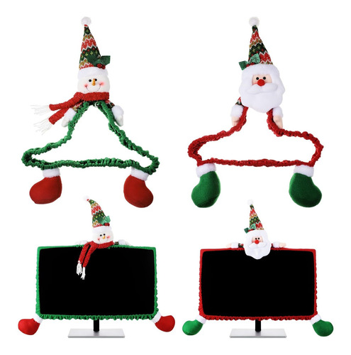 2 Piezas De Cubierta De Navidad Para Monitor De Computadora,