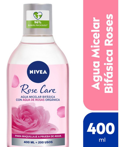 Agua Micelar Nivea Bifasica Rose Care X 400 Ml