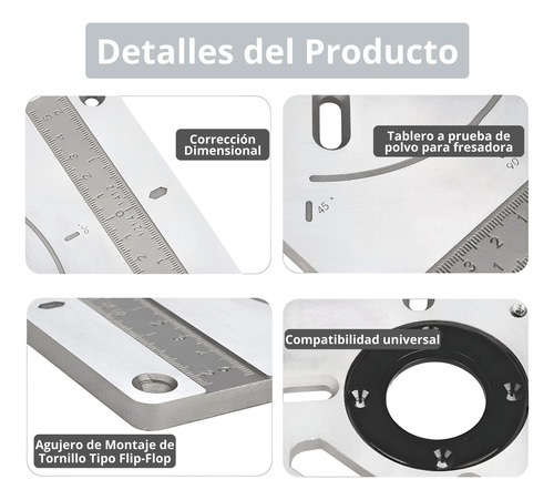 Placa Inserción Mesa Router Fresadora