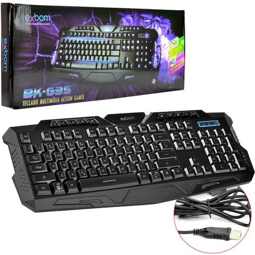 Teclado Gamer Com Fio Usb 10 Tecla De Atalho Iluminado