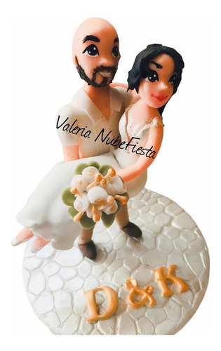 Cake Topper Boda Novios Pareja Pastel Fiesta Pasta Francesa
