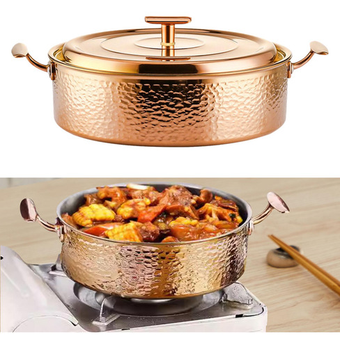 Olla Caliente De Cobre Puro, Práctica, Resistente, De Oro M