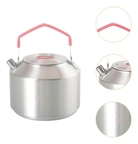 Hervidor De Agua Para Acampar, Tetera, Rojo Y 1,5l