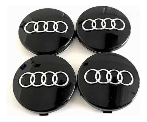 Centros De Llantas Insignia Audi 60 Mm Negros