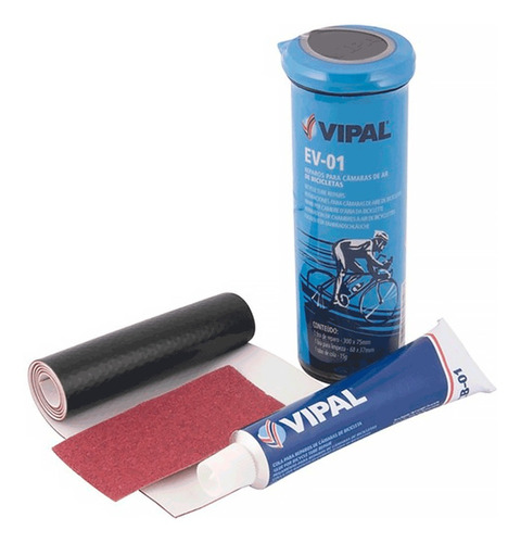 Kit Remendo Bike Vipal Ev-01 Reparo Pneu Câmara De Ar 12x