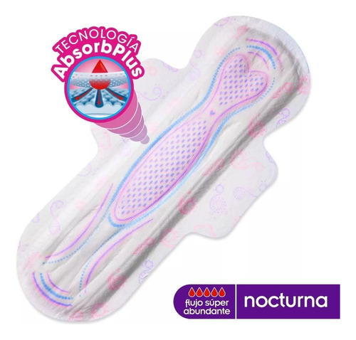 Toallas Femeninas Saba Buenas Noches Nocturna C/alas 48 Pzs