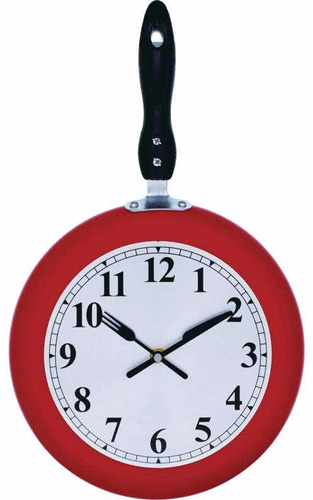 Reloj Cocina Sarten Rojo Just Home