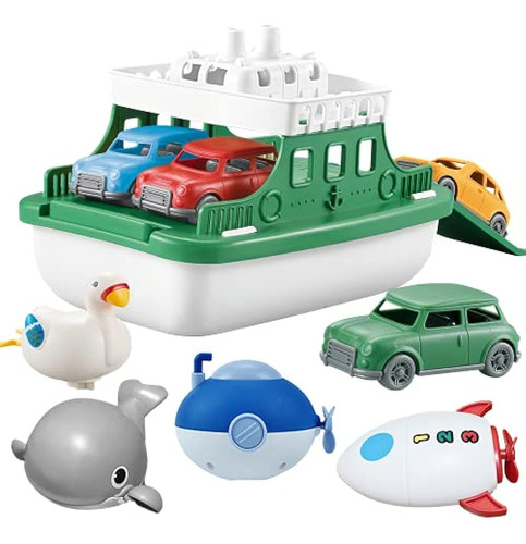 Okgiugn Ferry Boat Toys Set Con 4 Autos Y 4 Juguetes De Nata