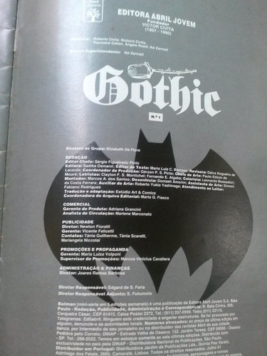 Hq - Um Conto De Batman - Gothic - Parte Um (Usado)