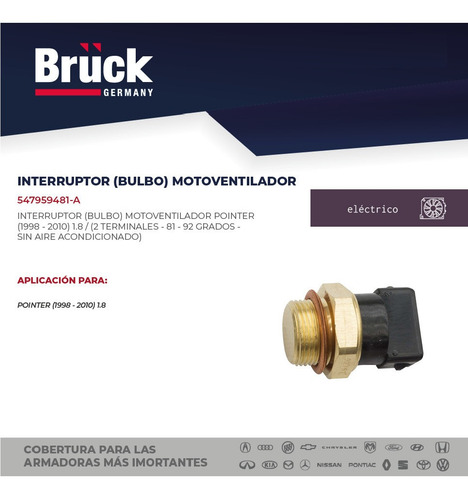 Bulbo Sensor Motoventilador Pointer 2002 1.8 8v 547959481