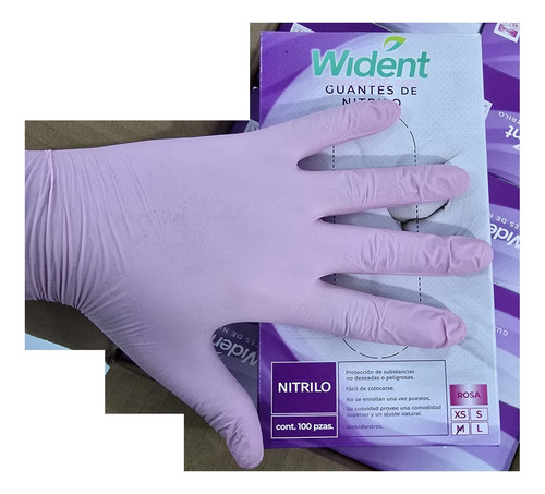 Guante Nitrilo Rosa Wident 100pz
