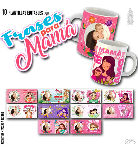 10 Plantillas Editables Para Sublimar Tazas Dia De La Madre