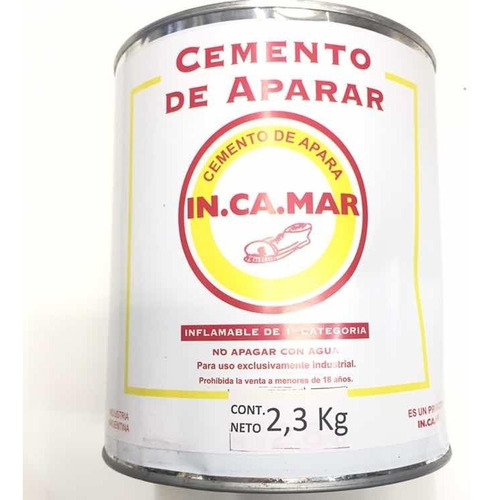 Imagen 2 de 4 de Cemento De Aparar Incamar. 2,3kg. Tipo Caregua