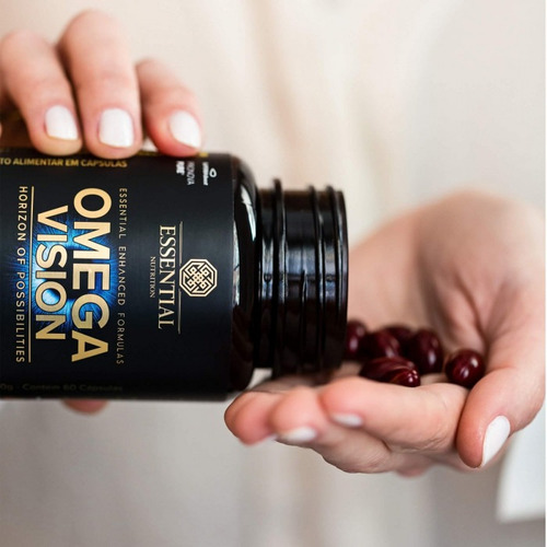 2x Omega Vision - Omega 3 + Krill Oil - Essential Nutrition Sabor Sem Sabor