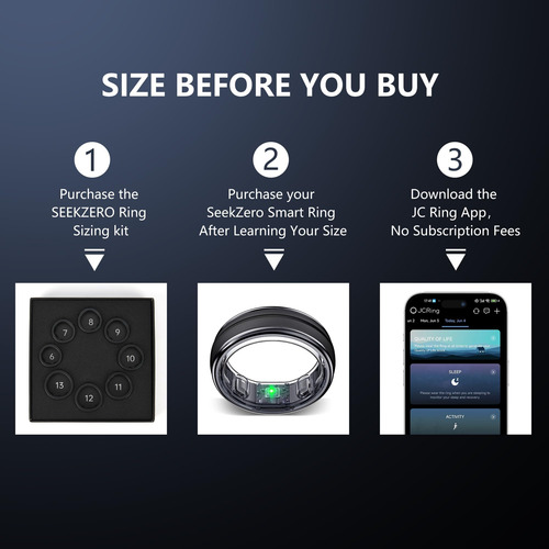 Seekzero Smart Ring - Sin Suscripción A Aplicaciones, Tamaño