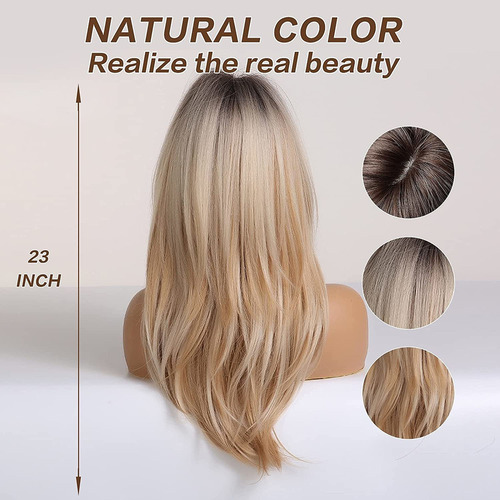 Pelucas Rubias Largas For Mujer Peluca De Pelo En Capas