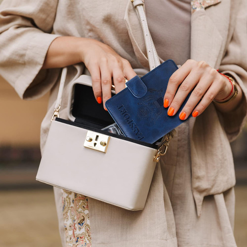 Funda Para Pasaporte Rsaquar Para Mujeres Y Hombres, De P...