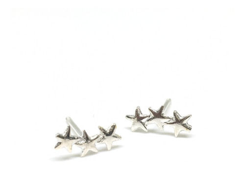 Aros Estrellitas Lisa Mini Plata 925