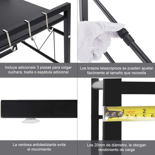 Imagen 4 de 7 de Organizador De Cocina Estante Alacena Sobre Mesada