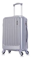 Comprar Malas De Viagem Média 60x38x25 Polipropileno Rígida Rodinhas 360° Com Zíper Extensível Cor Prateado M288 Ygm Malas