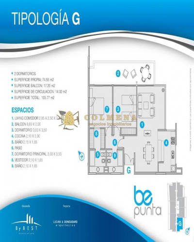 Be Punta - 3 Dormitorios Zona Shopping- Ref: 2717