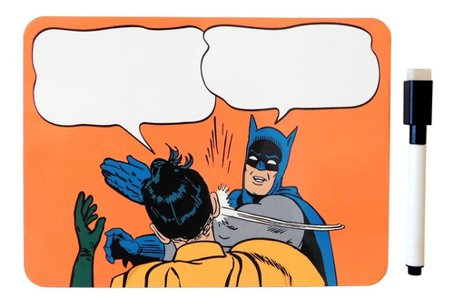 Meme Pizarra Imantada Heladera C/marcador Batman Robin Comic