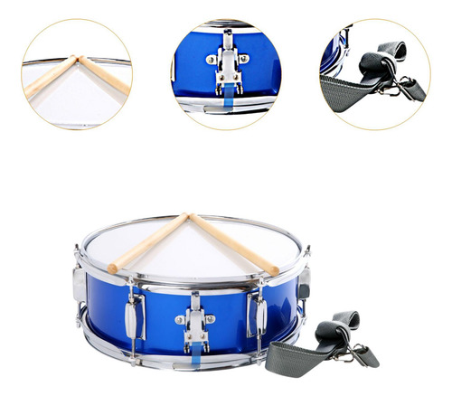 13 Instrumento Musical De Tambor De Bateria Azul Portátil